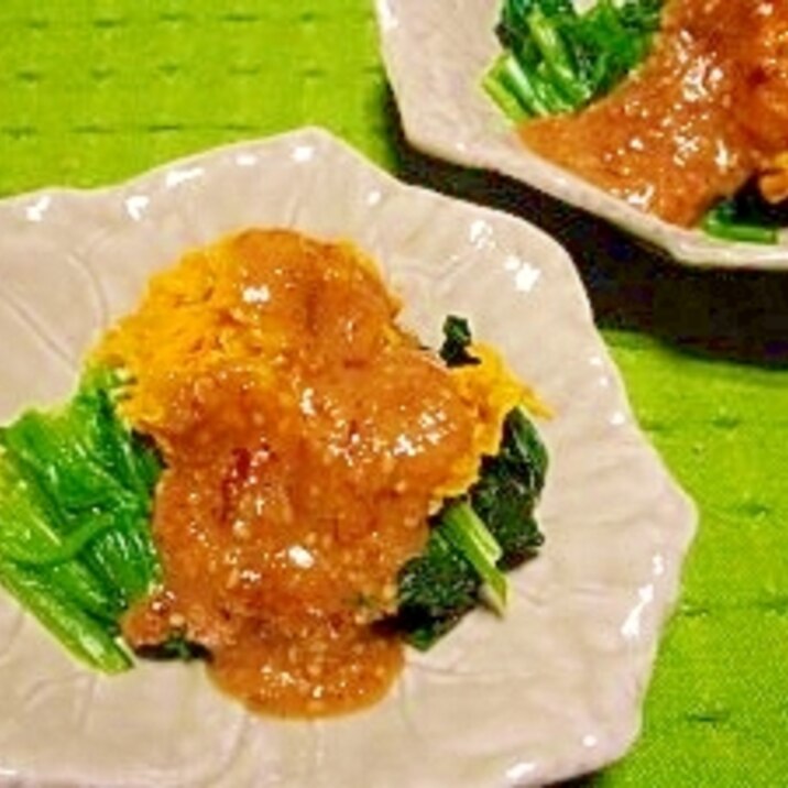 ホウレン草と菊☆ゴマ酢味噌